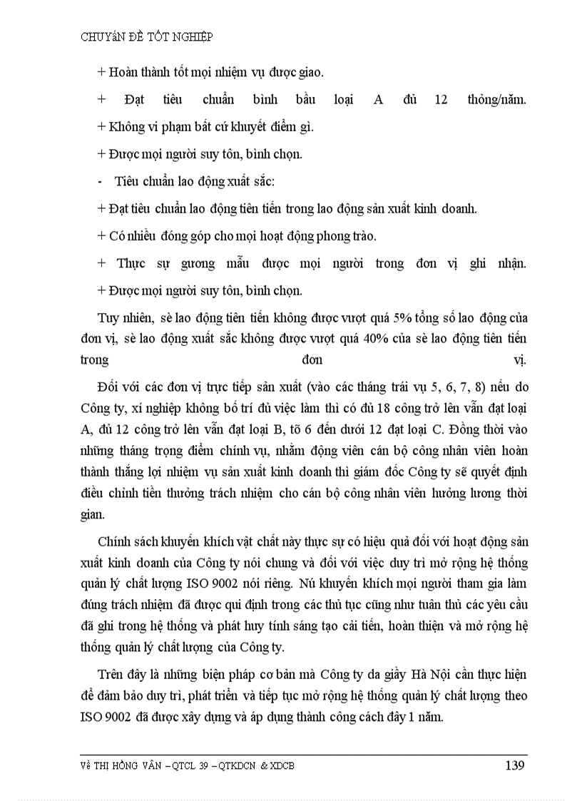 image for page Những biện pháp để duy trì và phát triển việc áp dụng hệ thống quản lý chất lượng theo ISO 9002 ở Công ty da giầy Hà Nội