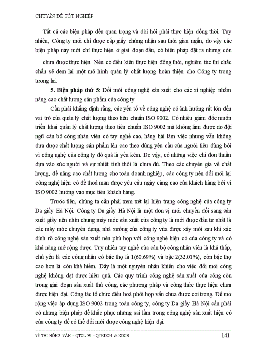 image for page Những biện pháp để duy trì và phát triển việc áp dụng hệ thống quản lý chất lượng theo ISO 9002 ở Công ty da giầy Hà Nội