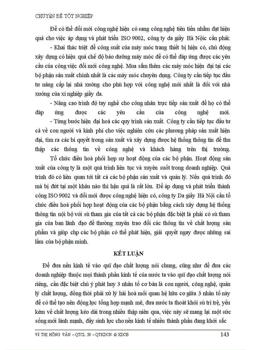 image for page Những biện pháp để duy trì và phát triển việc áp dụng hệ thống quản lý chất lượng theo ISO 9002 ở Công ty da giầy Hà Nội
