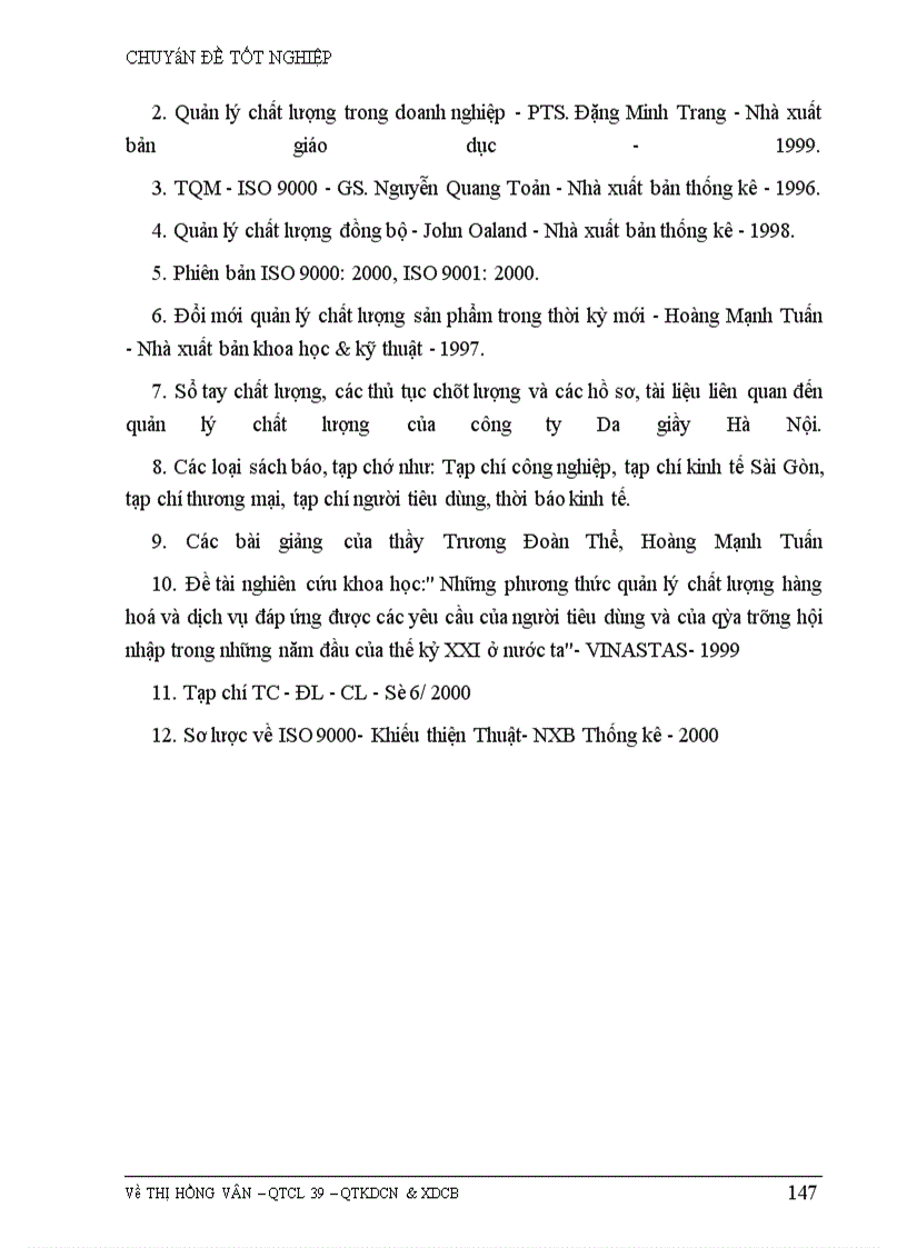 image for page Những biện pháp để duy trì và phát triển việc áp dụng hệ thống quản lý chất lượng theo ISO 9002 ở Công ty da giầy Hà Nội