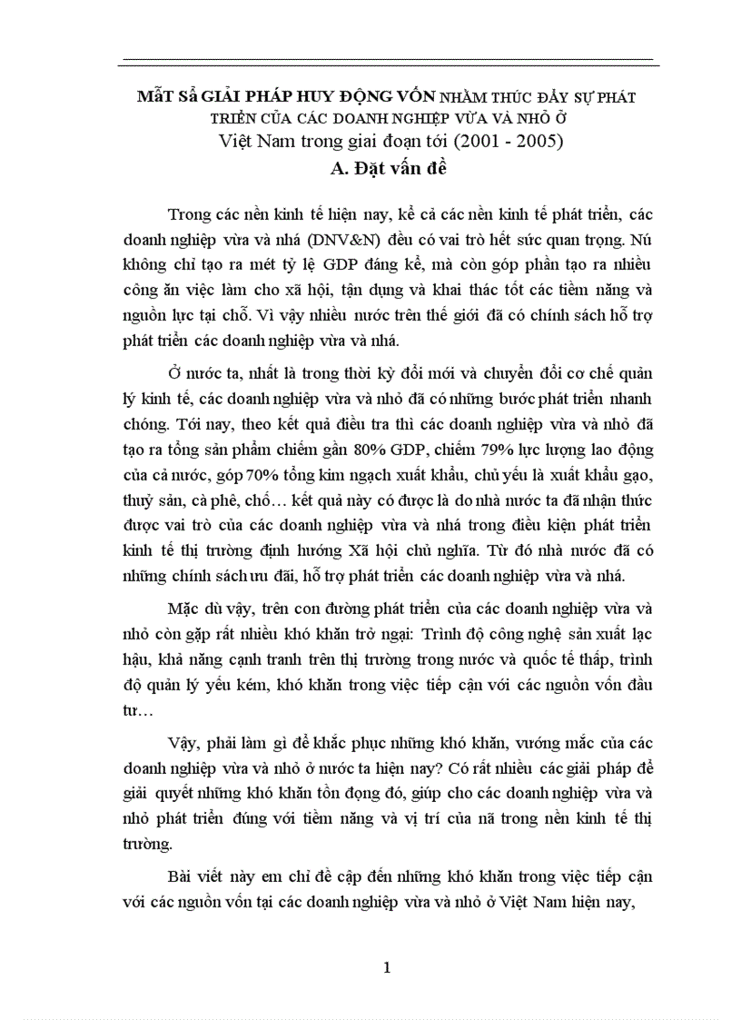 image for page Một số giải pháp huy động vốn nhằm thúc đẩy sự phát triển của các doanh nghiệp vừa và nhỏ ở Việt Nam trong giai đoạn tới (2001 - 2005)