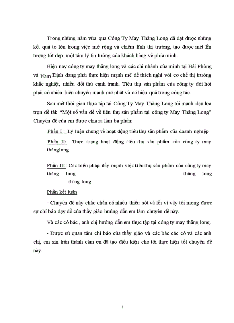 image for page Một số vấn đề về tiêu thụ sản phẩm tại công ty May Thăng Long