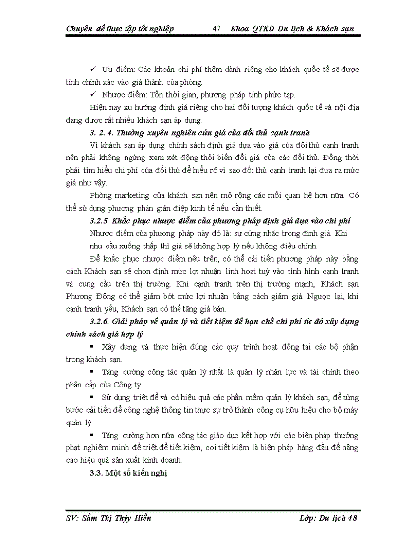 image for page Hoàn thiện chính sách giá trong chiến lược marketing - mix của Khách sạn Phương Đông