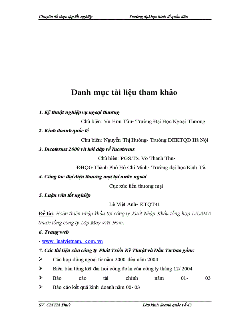 image for page Hoàn thiện nhập khẩu tại công ty Xuất Nhập Khẩu tổng hợp LILAMA thuộc tổng công ty Lắp Máy Việt Nam