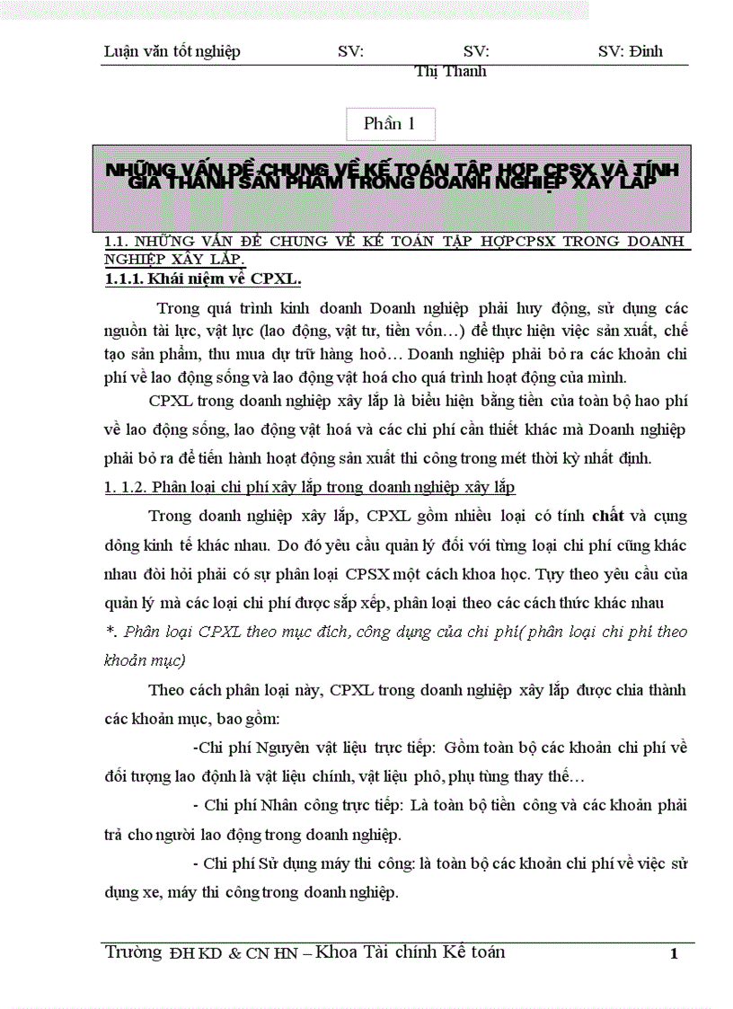 image for page Kế toán tập hợp CPSX và tính giá thành sản phẩm trong doanh nghiệp xây lắp