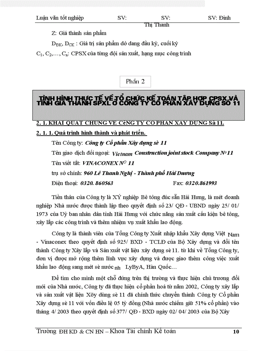 image for page Kế toán tập hợp CPSX và tính giá thành sản phẩm trong doanh nghiệp xây lắp