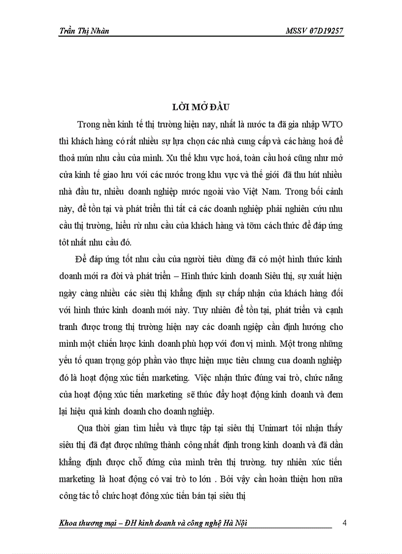 image for page Các biện pháp thúc đẩy công tác tổ chức hoạt động xúc tiến marketing tại siêu thị Unimart