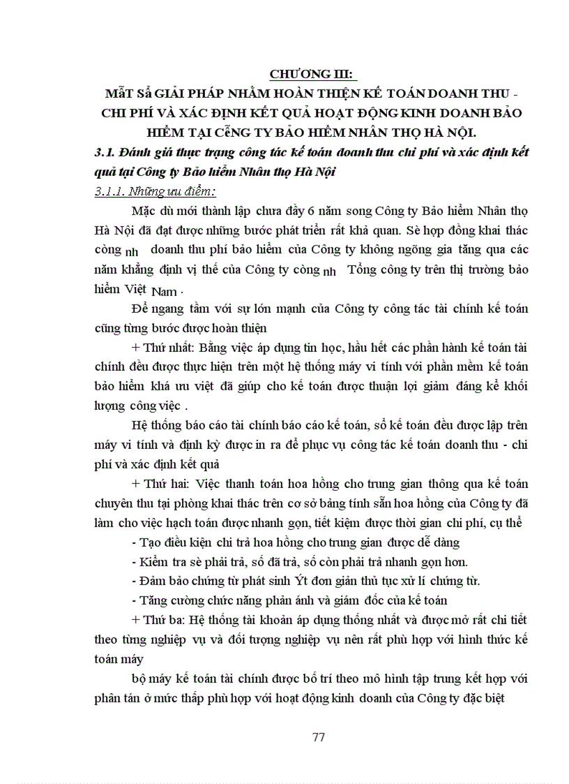 image for page Hoàn thiện công tác kế toán doanh thu - chi phí và xác định kết quả hoạt động kinh doanh bảo hiểm tại Công ty Bảo hiểm Nhân thọ Hà Nội