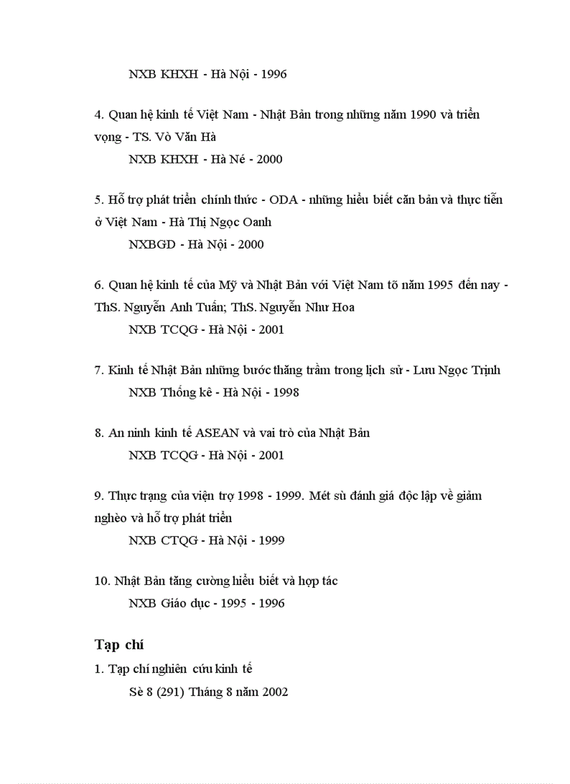 image for page Tình hình viện trợ ODA của Nhật Bản cho Việt Nam từ năm 1992 đến nay và một số kiến nghị