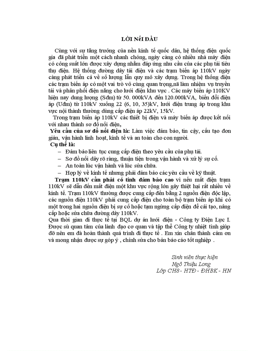 image for page Báo cáo thực tế tại BQL dự án lưới điện - Công ty Điện Lực I