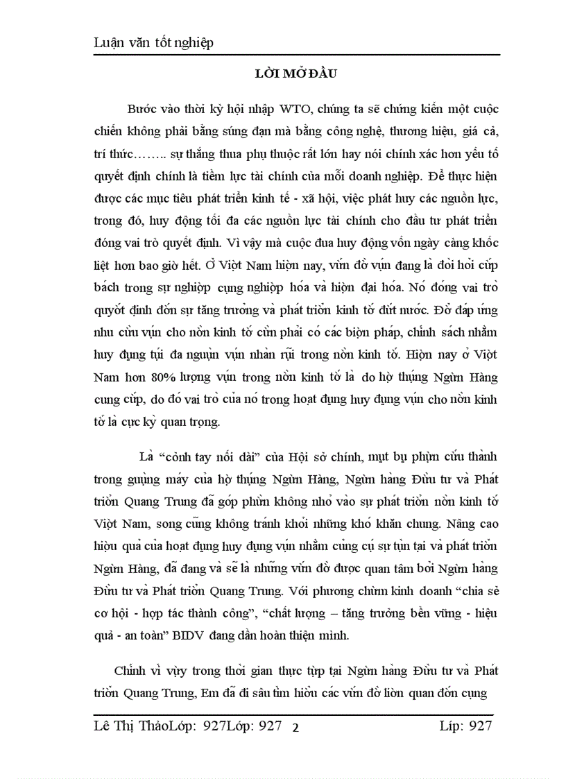 image for page Một số giải pháp nhằm nâng cao hiệu quả sử dụng vốn tại BIDV Quang Trung -\
