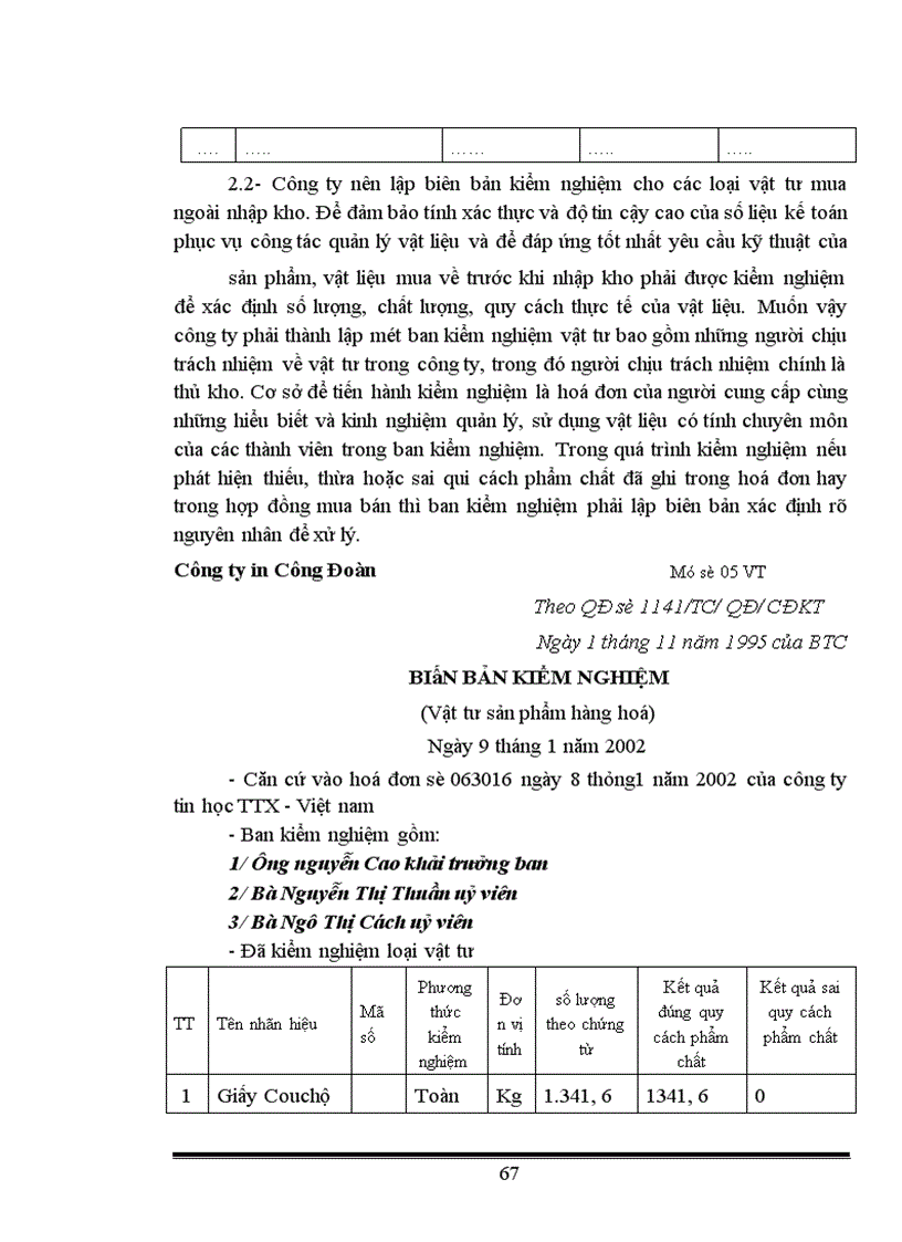 image for page Tổ chức hạch toán kế toán nguyên vật liệu ở công ty in Công Đoàn.