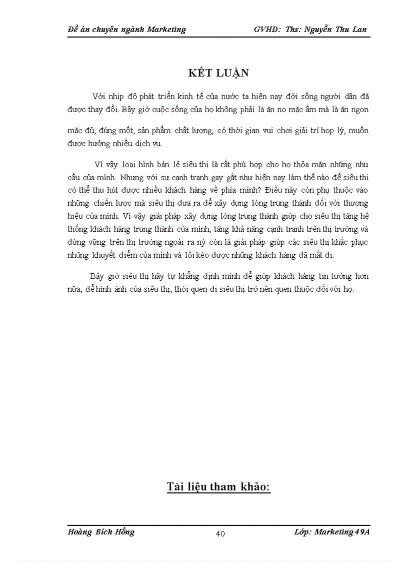 image for page Các giải pháp xây dựng lòng trung thành cho người tiêu dùng của các siêu thị trên địa bàn HÀ NỘI