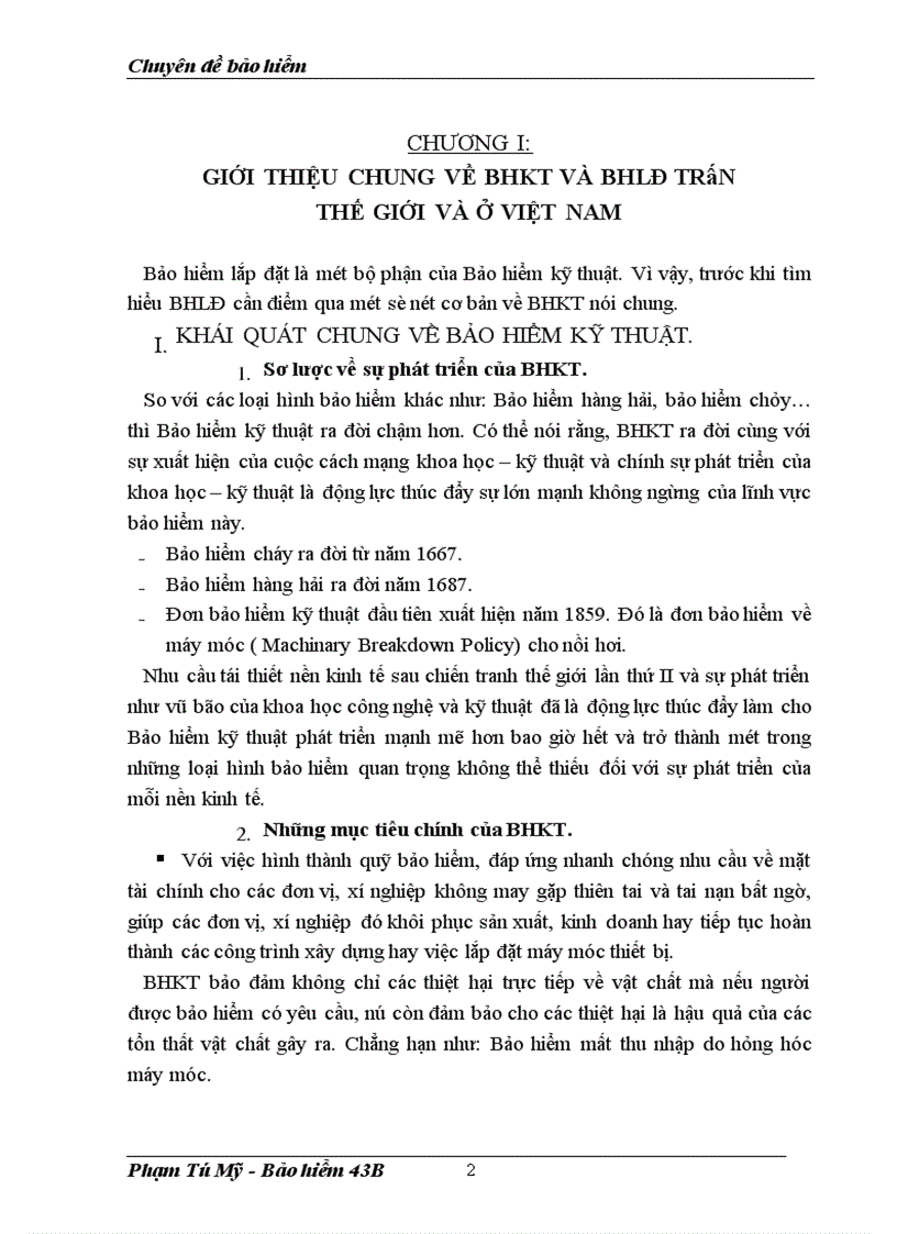 image for page Bảo hiểm lắp đặt và tình hình triển khai nghiệp vụ BHLĐ ở Bảo Việt