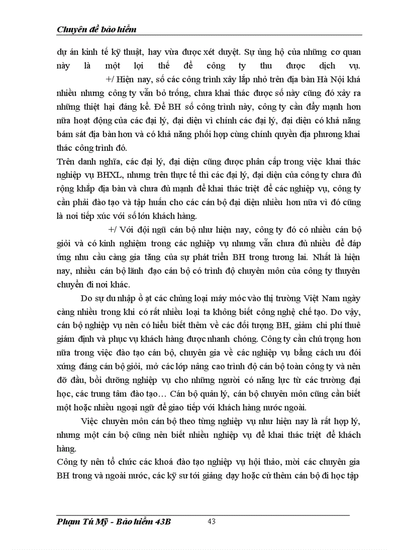 image for page Bảo hiểm lắp đặt và tình hình triển khai nghiệp vụ BHLĐ ở Bảo Việt