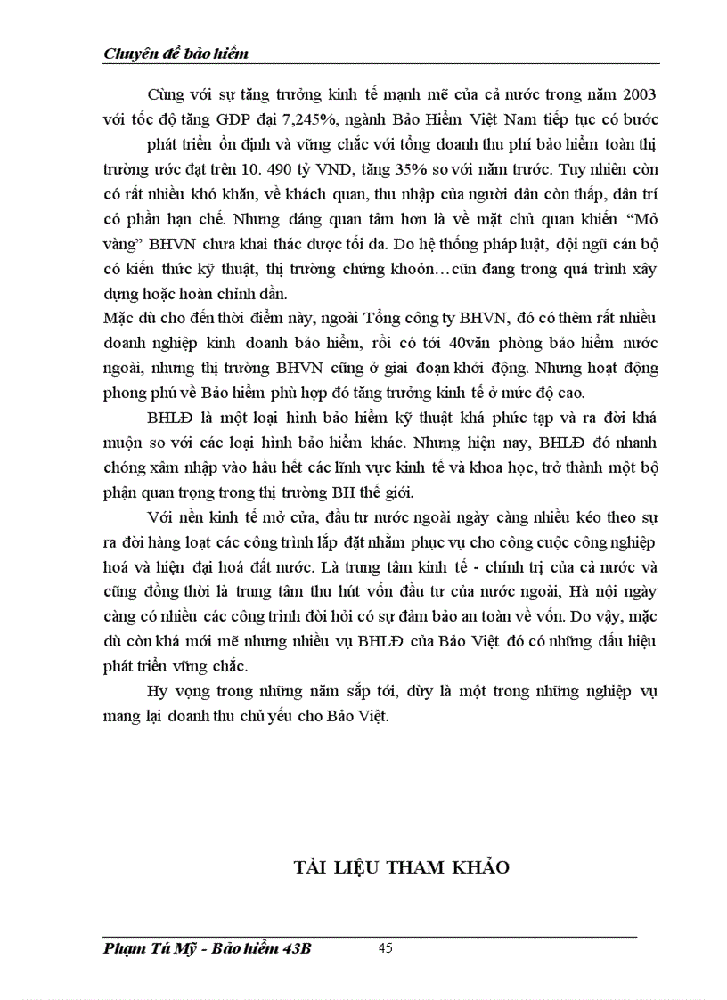 image for page Bảo hiểm lắp đặt và tình hình triển khai nghiệp vụ BHLĐ ở Bảo Việt