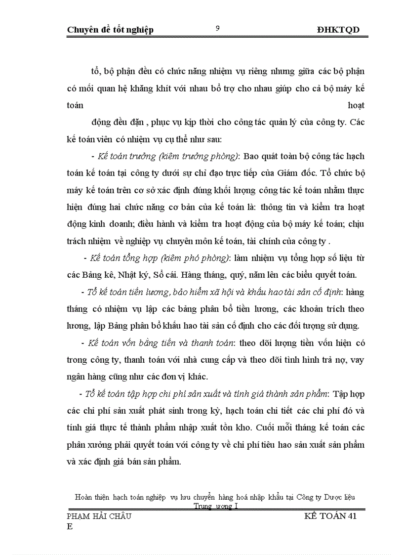 image for page Hoàn thiện hạch toán nghiệp vụ lưu chuyển hàng hoá nhập khẩu tại Công ty Dược liệu Trung ương I