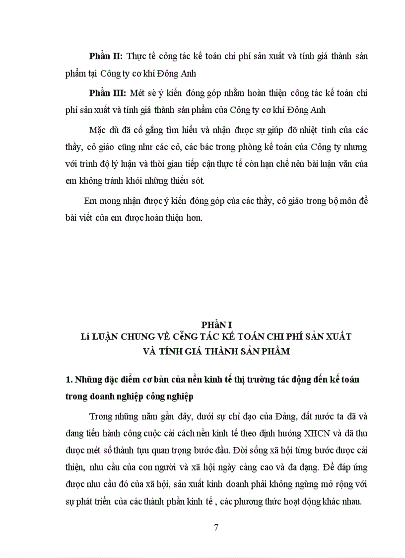 image for page Kế toán chi phí sản xuất và tính giá thành sản phẩm ở Công ty cơ khí Đông Anh