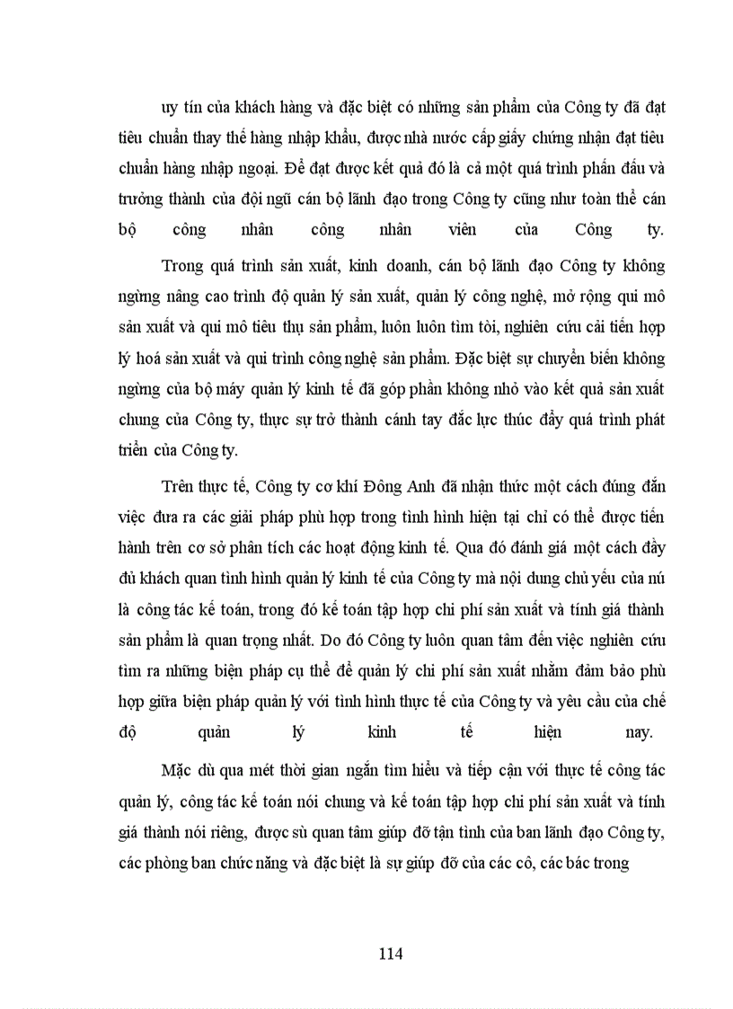 image for page Kế toán chi phí sản xuất và tính giá thành sản phẩm ở Công ty cơ khí Đông Anh