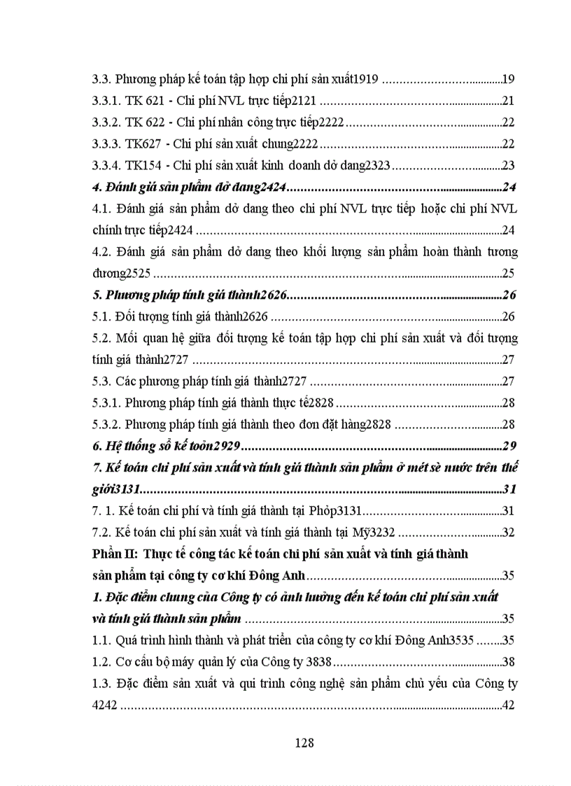 image for page Kế toán chi phí sản xuất và tính giá thành sản phẩm ở Công ty cơ khí Đông Anh