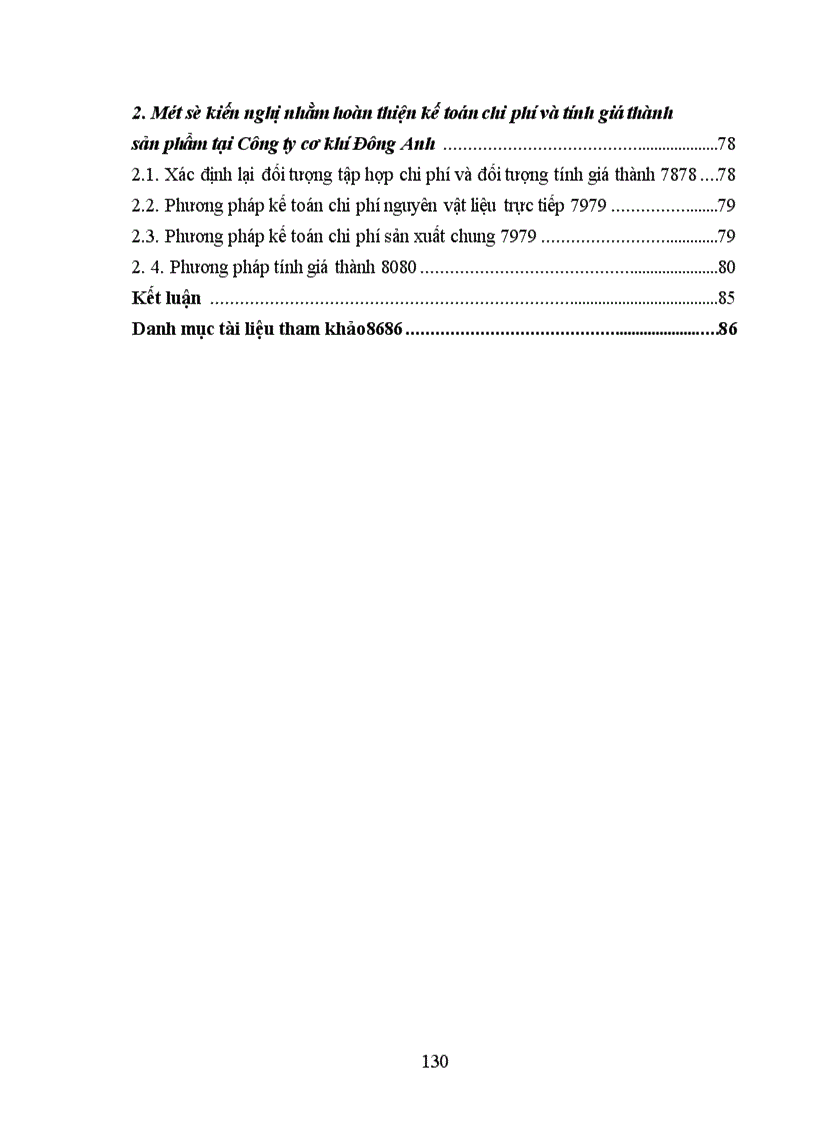 image for page Kế toán chi phí sản xuất và tính giá thành sản phẩm ở Công ty cơ khí Đông Anh