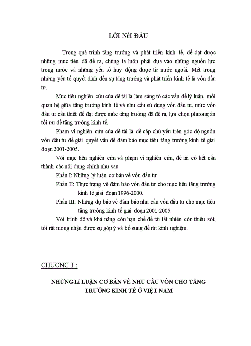 image for page Những dự báo về đảm bảo nhu cầu vốn đầu tư cho mục tiêu tăng trưởng kinh tế giai đoạn 2001-2005.