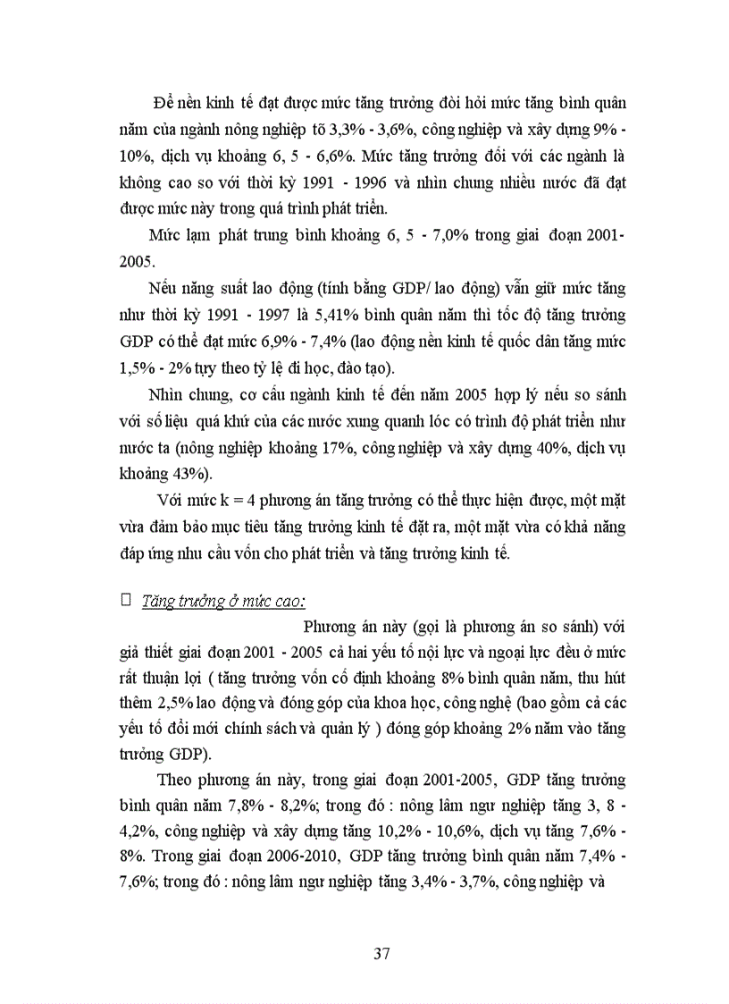 image for page Những dự báo về đảm bảo nhu cầu vốn đầu tư cho mục tiêu tăng trưởng kinh tế giai đoạn 2001-2005.