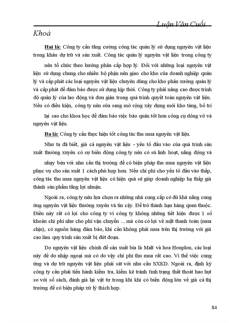 image for page Một số biện pháp nâng cao hiệu quả sử dụng VKD ở Công ty bia HABADA