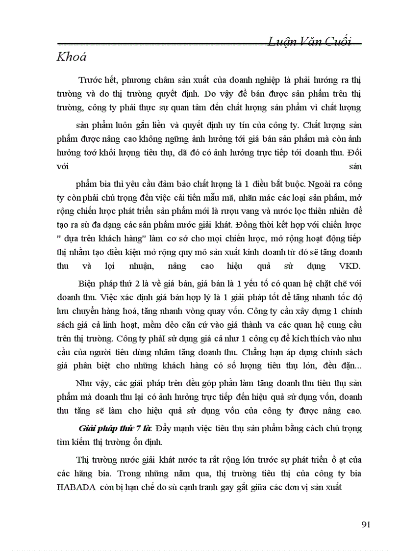 image for page Một số biện pháp nâng cao hiệu quả sử dụng VKD ở Công ty bia HABADA