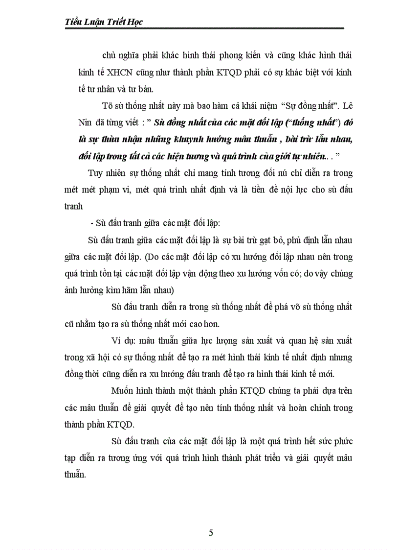 image for page Sự thống nhất có thể đưa đến thái độ chủ quan và giải quyết mâu thuẫn chúng một cách chủ quan