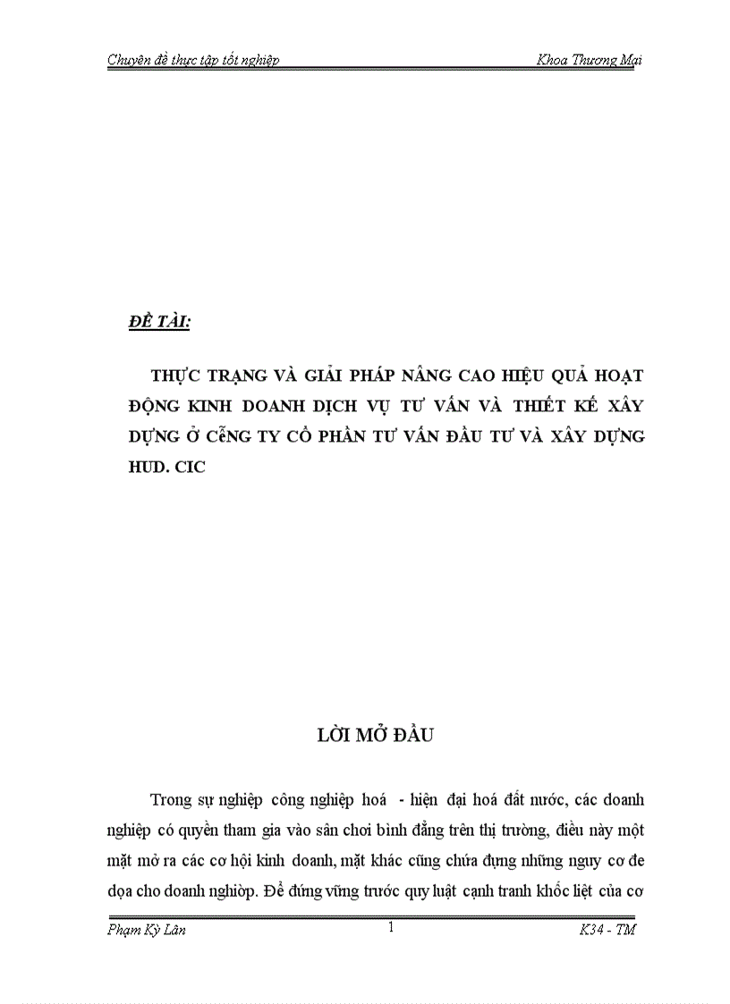 image for page Thực trạng và giải pháp nâng cao hiệu quả hoạt động kinh doanh dịch vụ tư vấn và thiết kế xây dựng ở Công ty cổ phần tư vấn đầu tư và xây dựng HUD.CIC