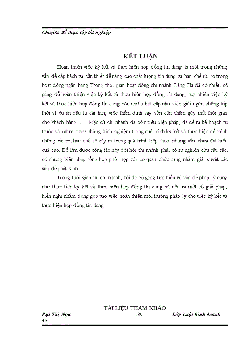 image for page Chế độ pháp lý và thực tiễn về việc ký kết, thực hiện hợp đồng tín dụng tại chi nhánh ngân hàng No& PTNT Láng Hạ
