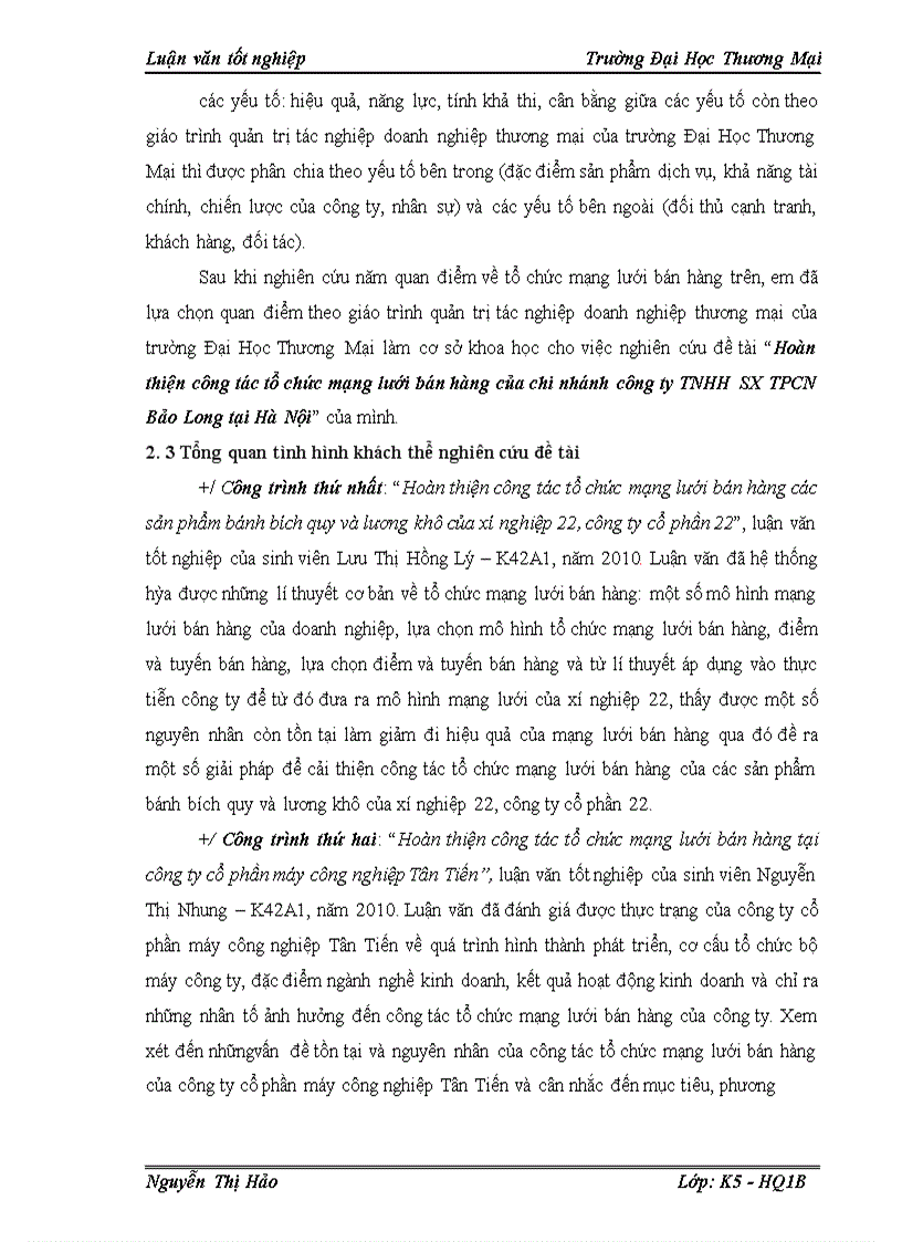 image for page Hoàn thiện công tác tổ chức mạng lưới bán hàng tại chi nhánh công ty TNHH SX TPCN Bảo Long