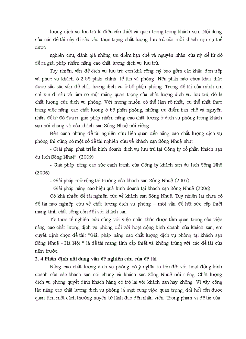 image for page Giải pháp nâng cao chất lượng dịch vụ phòng tại khách sạn sông nhuệ - hà nội