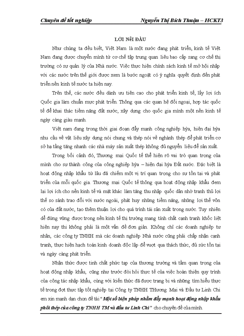 image for page Một số biện pháp nhằm đẩy mạnh hoạt động nhập khẩu phôi thép của công ty TNHH TM và đầu tư Linh Chi