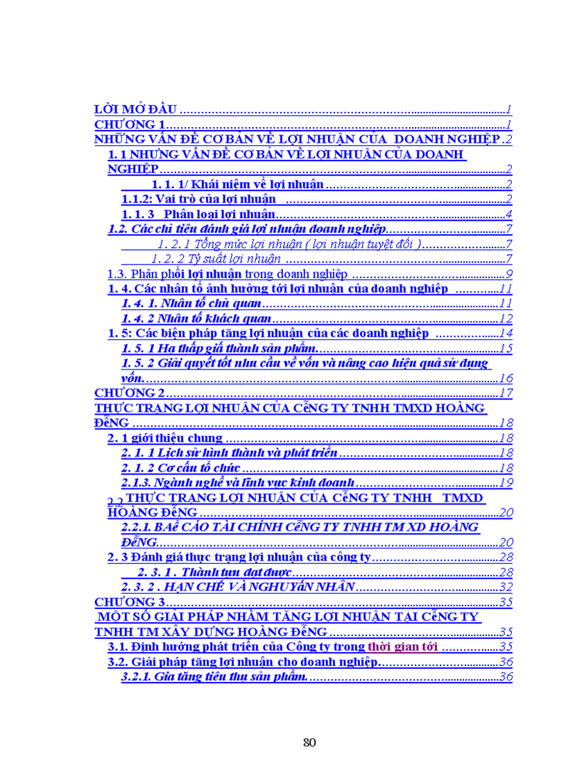 image for page Lợi nhuận tại công ty TNHHTMXD Hoàng Đông