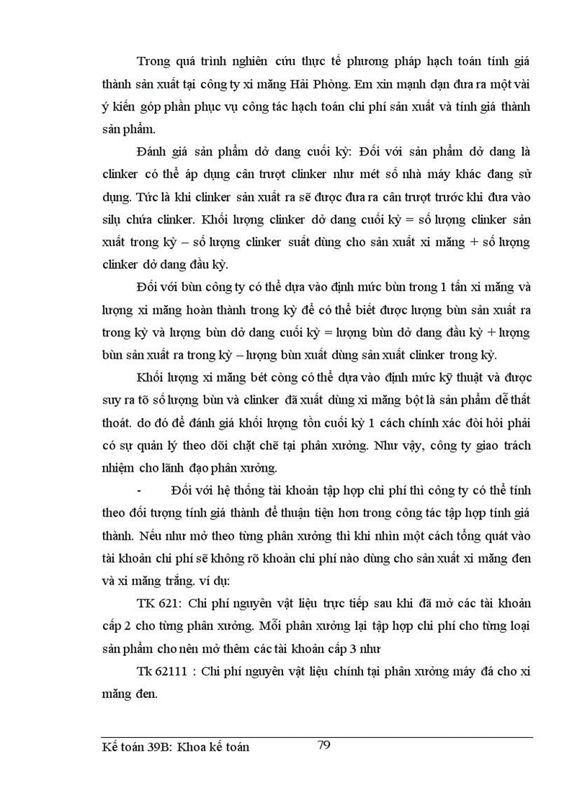 image for page Hoàn thiện hạch toán chi phí sản xuất và tính giá thành sản phẩm tại công ty xi măng Hải Phòng