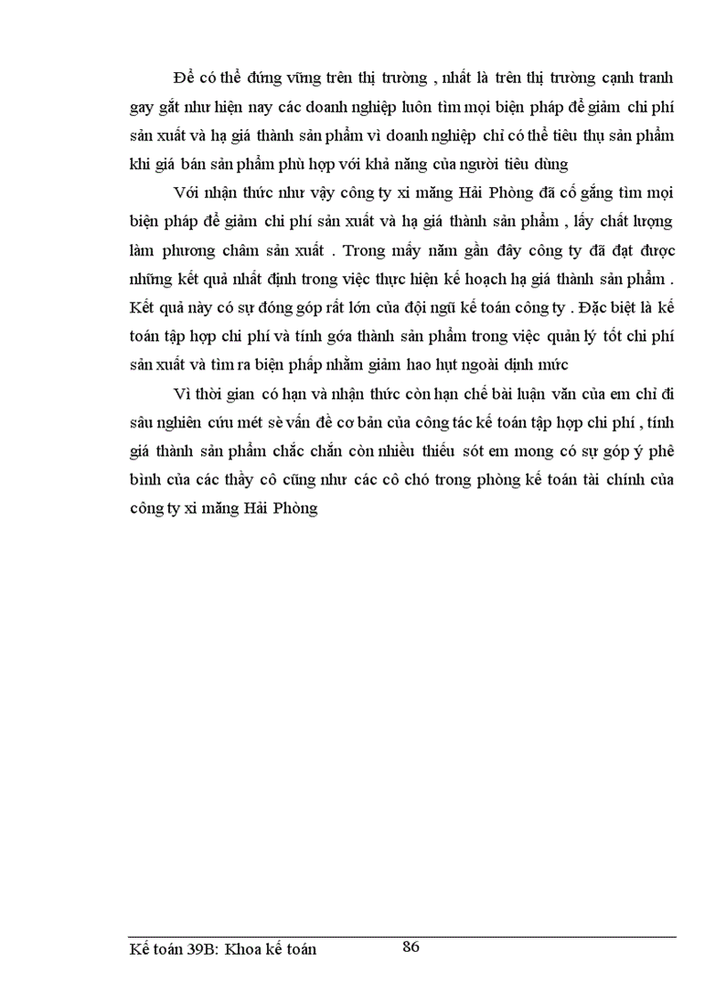 image for page Hoàn thiện hạch toán chi phí sản xuất và tính giá thành sản phẩm tại công ty xi măng Hải Phòng