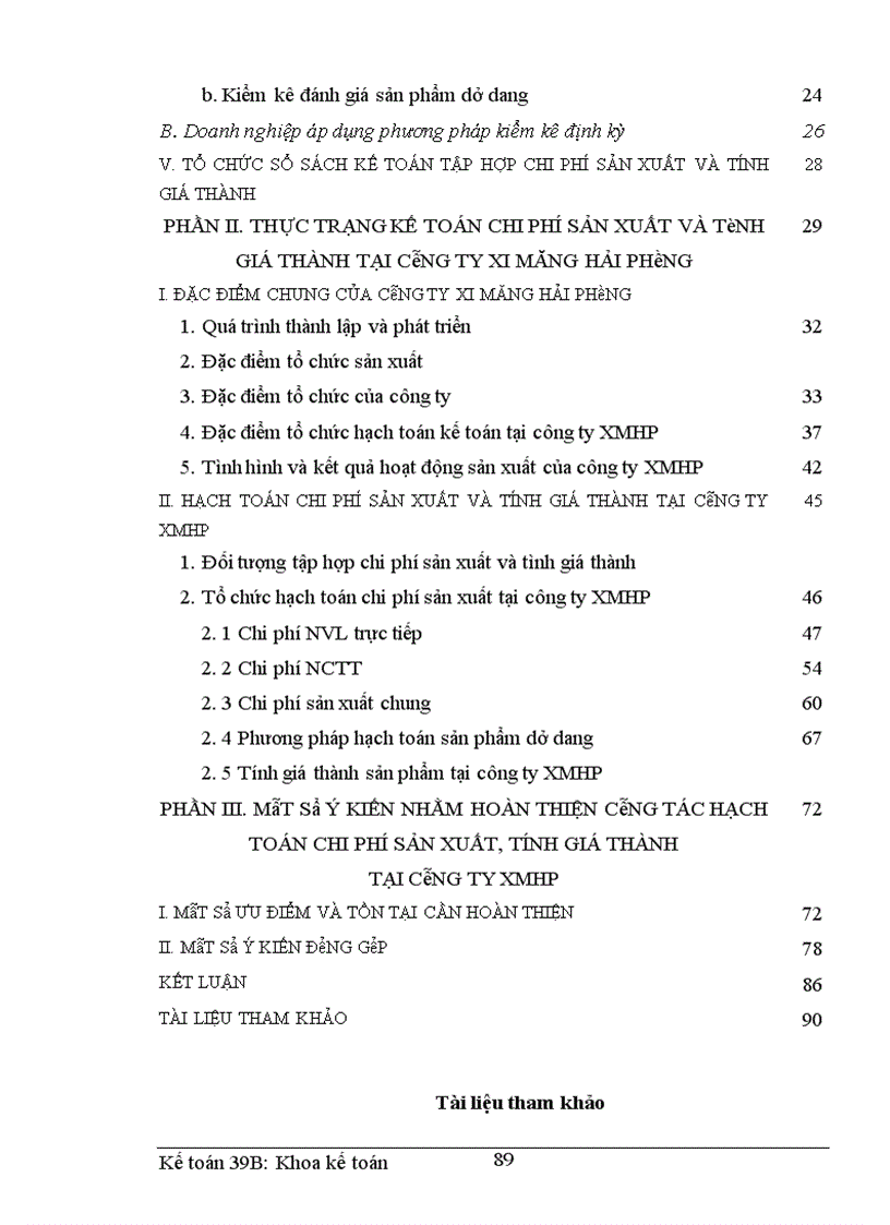 image for page Hoàn thiện hạch toán chi phí sản xuất và tính giá thành sản phẩm tại công ty xi măng Hải Phòng