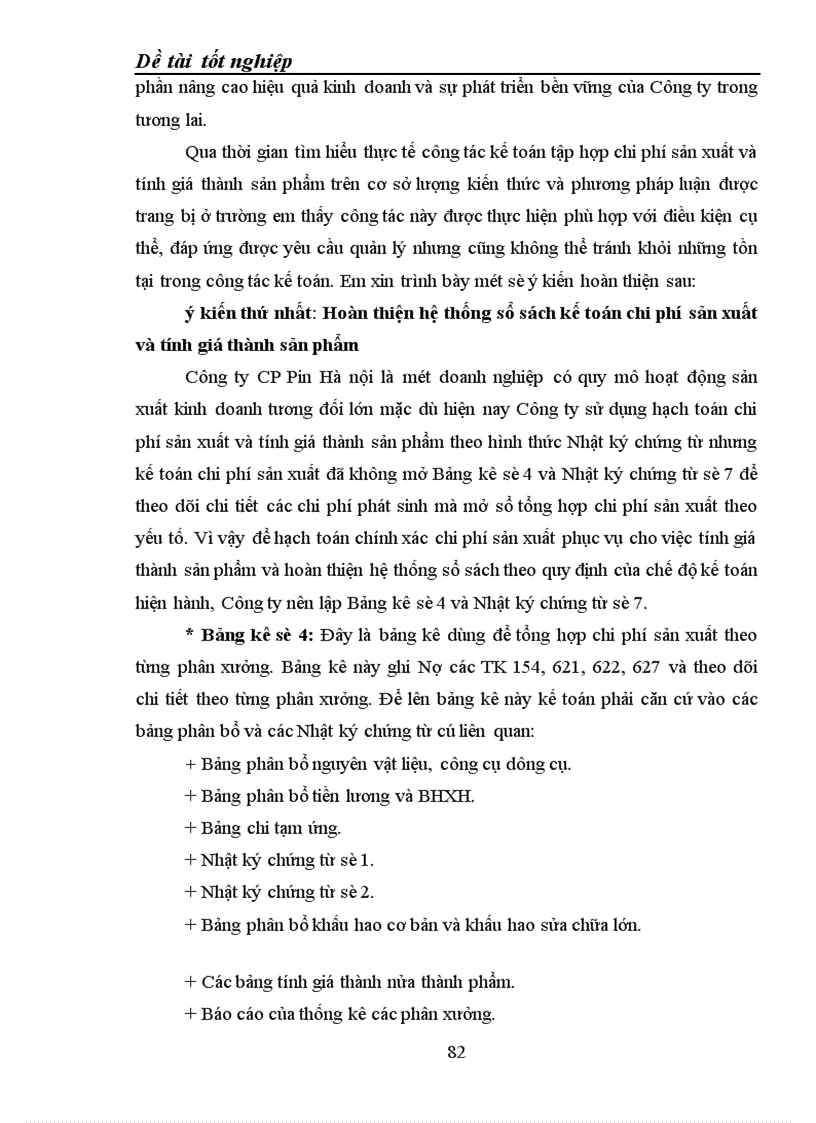 image for page Hạch toán chi phí sản xuất và tính giá thành sản phẩm tại Công ty CP Pin Hà nội