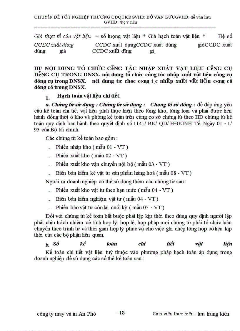 image for page Tổ chức kế toán vật liệu - công cụ dụng cụ tại công ty TNHH in và nay Hàn Quốc