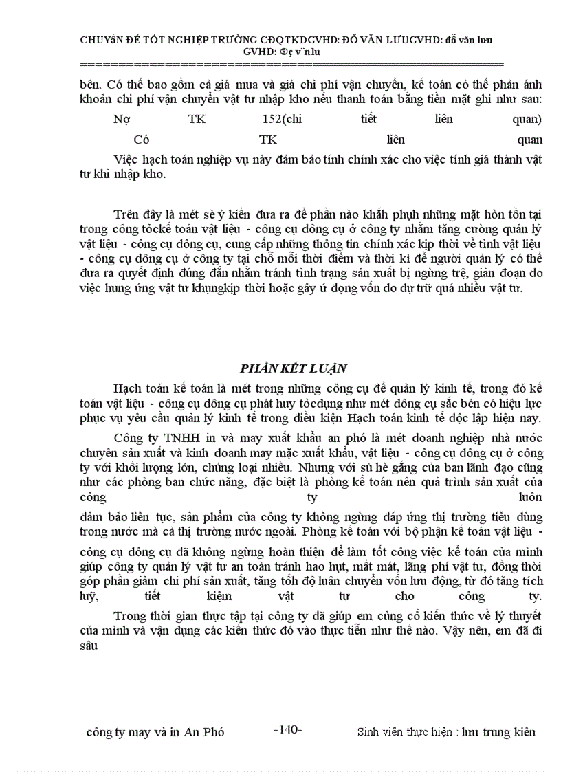 image for page Tổ chức kế toán vật liệu - công cụ dụng cụ tại công ty TNHH in và nay Hàn Quốc