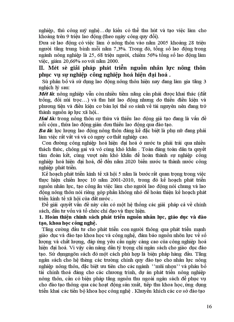 image for page Thực trạng và một số giải pháp phát triển nguồn nhân lực trong quá trình cnh - hđh nông nghiệp nông thôn