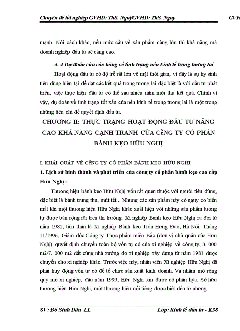 image for page Báo cáo thực tập tại Công ty cổ phần bánh kẹo cao cấp Hữu Nghị