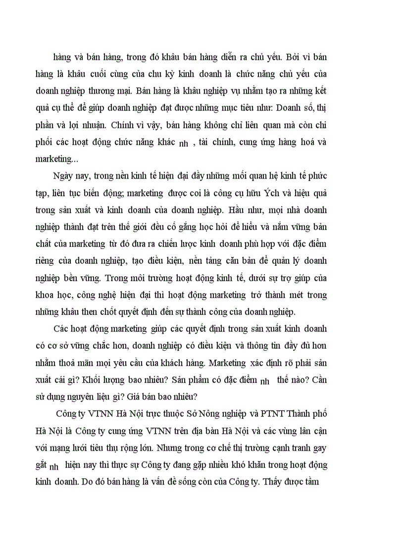 image for page Nghiên cứu hoạt động marketing bán hàng ở Công ty vật tư nông nghiệp Hà Nội