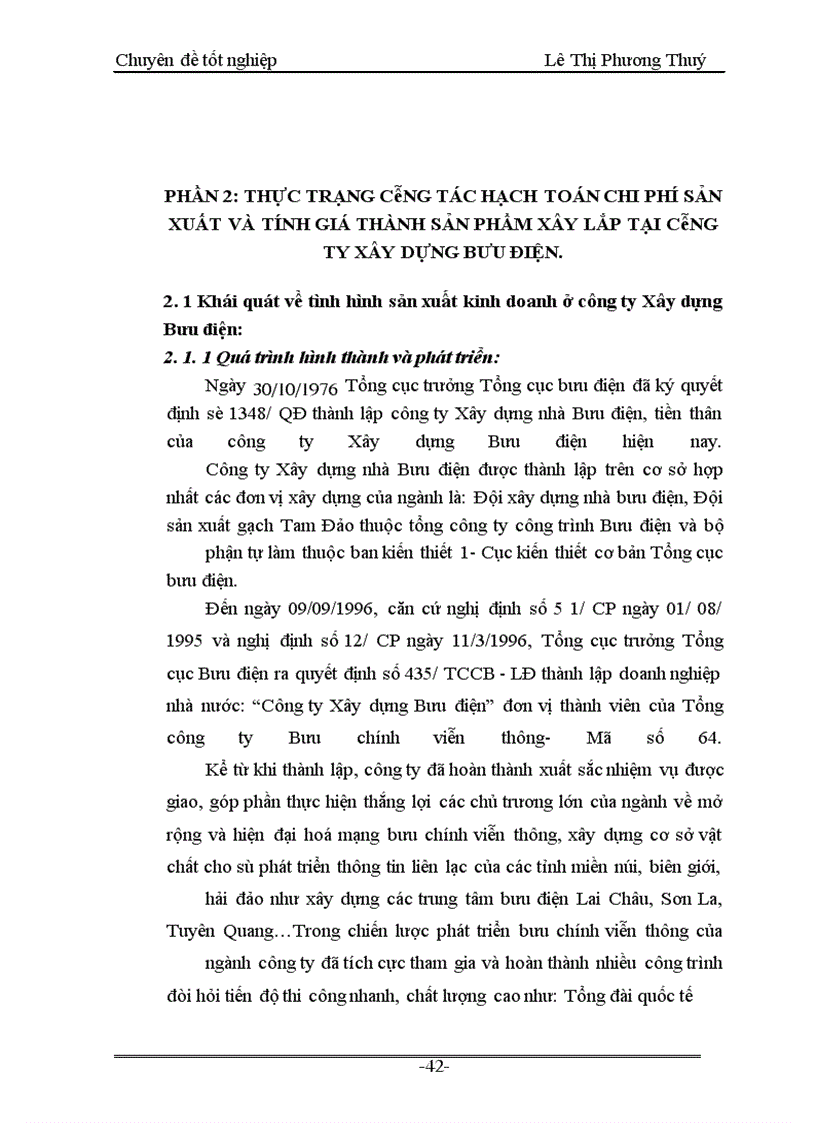 image for page Kế toán tập hợp chi phí sản xuất và tính giá thành sản phẩm ở Công ty Xây dựng Bưu điện