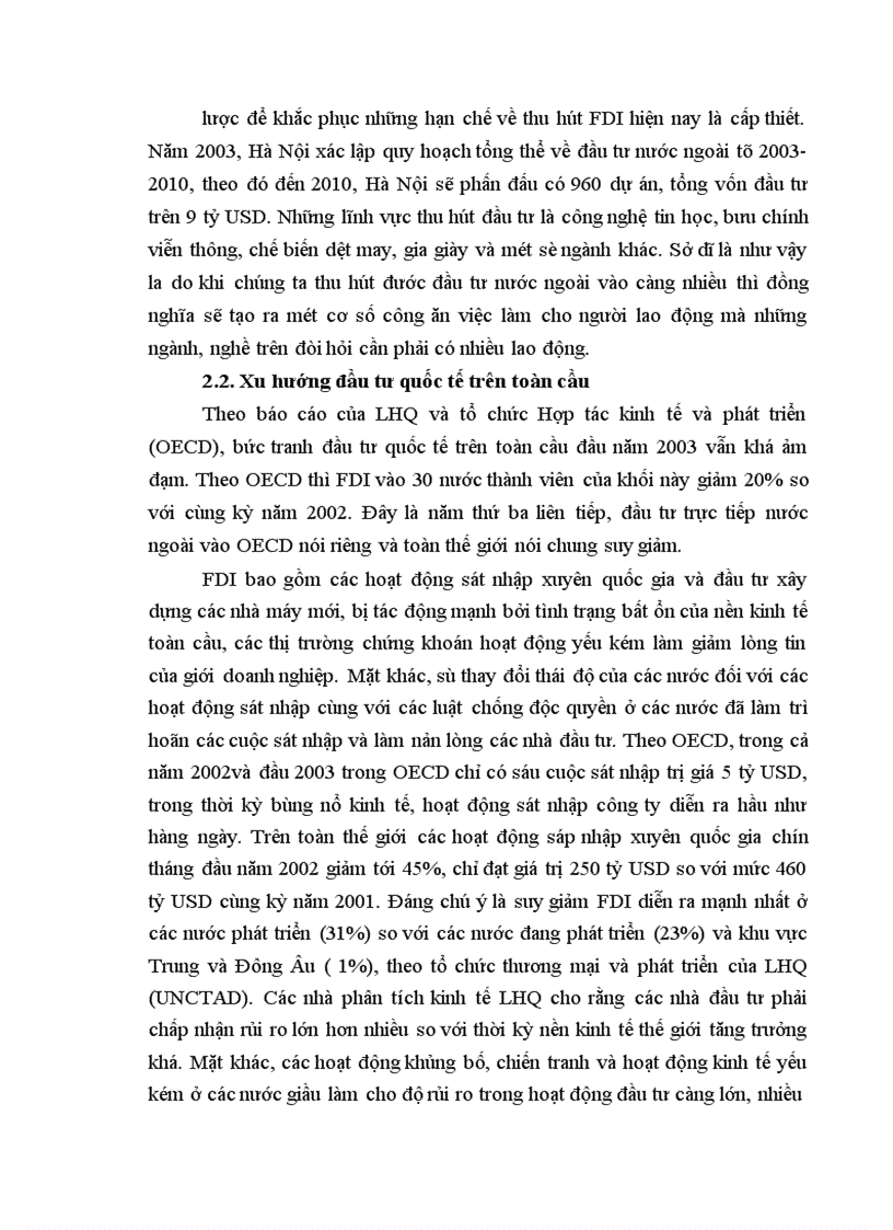 image for page Phân tích trực trạng về hiệu qủa đầu tư trực tiếp nước ngoài (FDI) với vấn đề tạo việc làm cho người lao động Việt Nam trong tiến trình toàn cầu hoá.