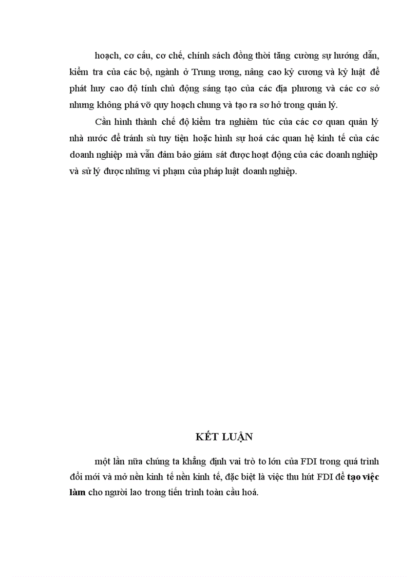 image for page Phân tích trực trạng về hiệu qủa đầu tư trực tiếp nước ngoài (FDI) với vấn đề tạo việc làm cho người lao động Việt Nam trong tiến trình toàn cầu hoá.