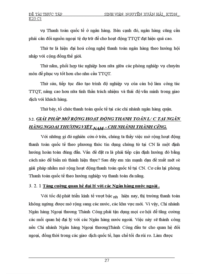 image for page Giải phỏp mở rộng phương thức thanh tóan tín dụng chứng từ quốc tế tại Ngân hàng Thương mại cổ phầnNgoại Thương Việt Nam - chi nhánh Thành Công