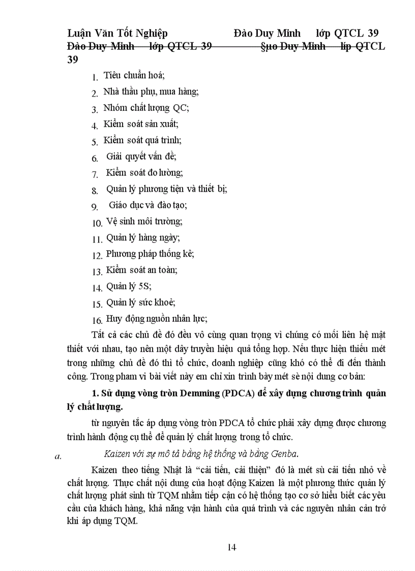 image for page Một số giải pháp cơ bản nhằm từng bước triển khai áp dụng TQM ở công ty Dệt 19. 5 Hà Nội